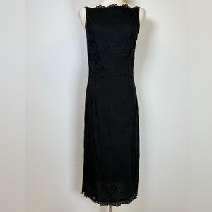 Isaac Mizrahi For Target Black Lace Sleeveless Midi Dress Women’s Size 6
